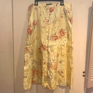 Lauren by Ralph Lauren long linen skirt w/ pockets size 16W buttons down front